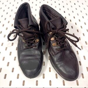 VINTAGE Basic Editions Brown Leather Lace-Up Ankle Shoes - 5